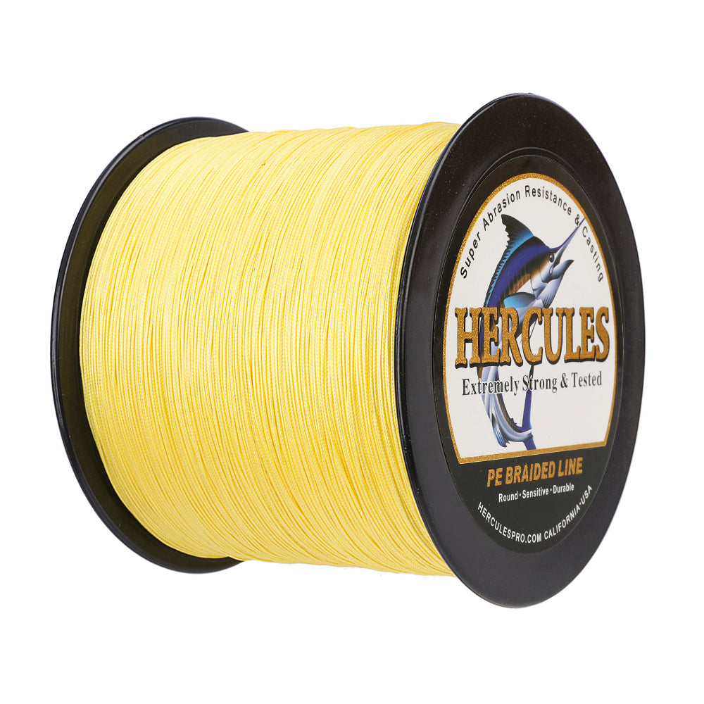 1000M 1094Yds Yellow 10lb-300lb HERCULES PE Braided Fishing Line 8 Strands