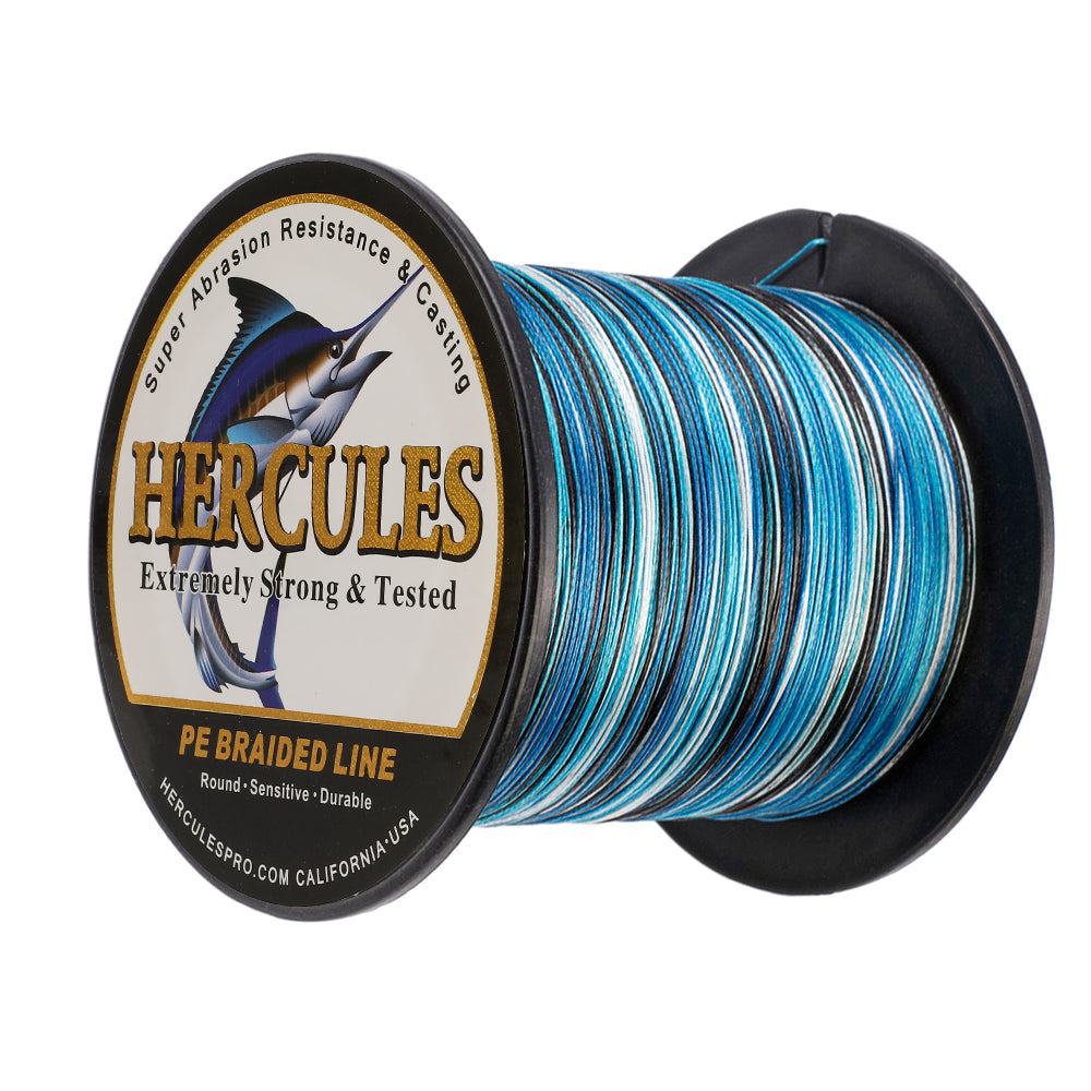 100M 109Yds Camo Blue 10lb-300lb HERCULES PE Braided Fishing Line 8 Strands