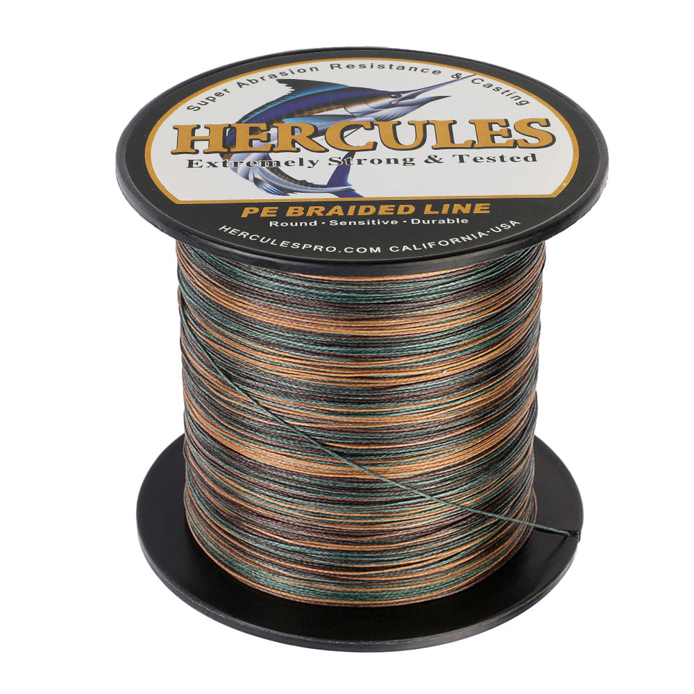 100M 109Yds Camouflage 10lb-300lb HERCULES PE Braided Fishing Line 8 Strands