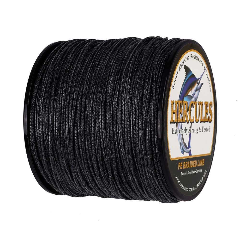 100M 109Yds Black 10lb-300lb HERCULES PE Braided Fishing Line 8 Strands