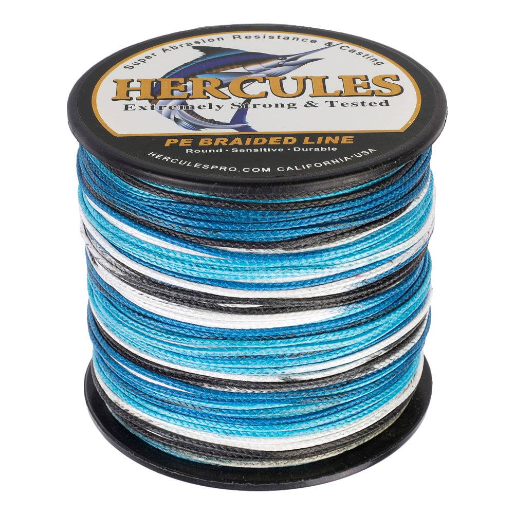 100M 109Yds Camo Blue 10lb-300lb HERCULES PE Braided Fishing Line 8 Strands