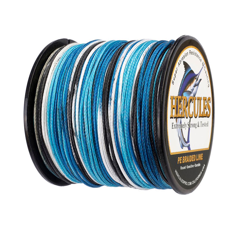 100M 109Yds Camo Blue 10lb-300lb HERCULES PE Braided Fishing Line 8 Strands