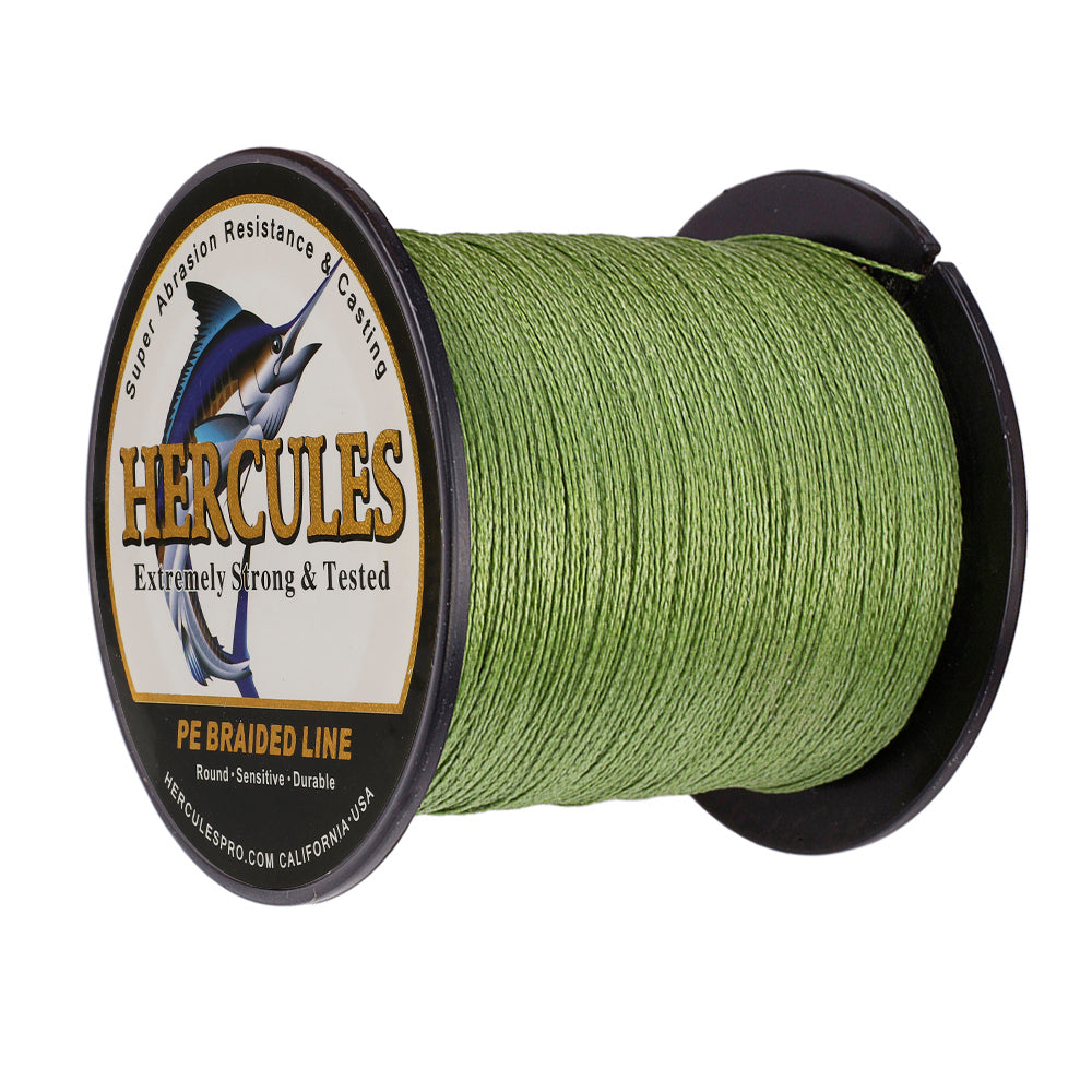 100M 109Yds Army Green 6lb-100lb HERCULES PE Braided Fishing Line 4 Strands