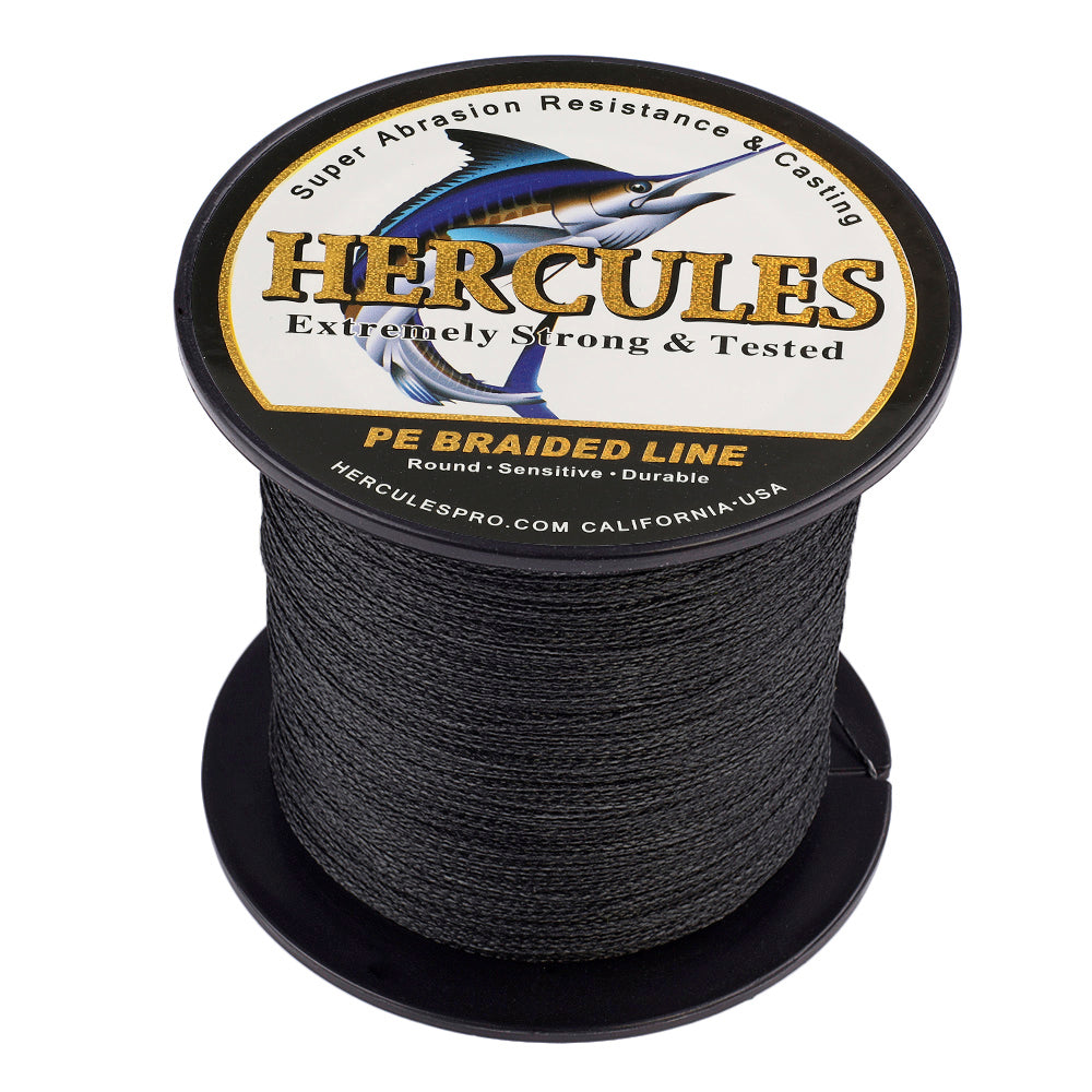 100M 109Yds Black 6lb-100lb HERCULES PE Braided Fishing Line 4 Strands