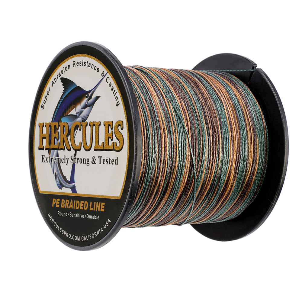100M 109Yds Camouflage 6lb-100lb HERCULES PE Braided Fishing Line 4 Strands