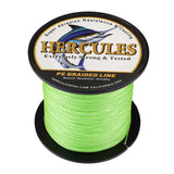100M 109Yds Fluo Green 6lb-100lb HERCULES PE Braided Fishing Line 4 Strands