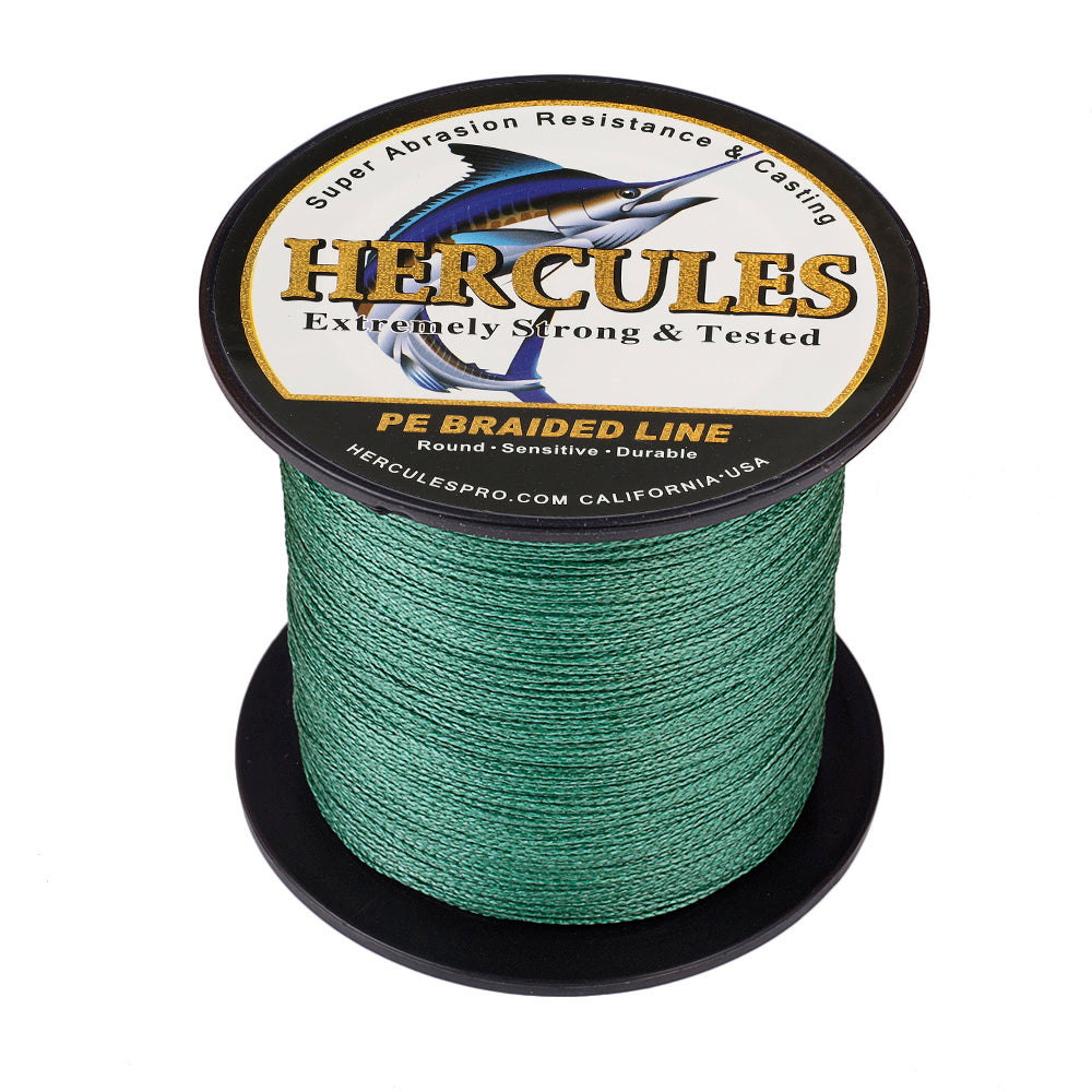 100M 109Yds Green 6lb-100lb HERCULES PE Braided Fishing Line 4 Strands