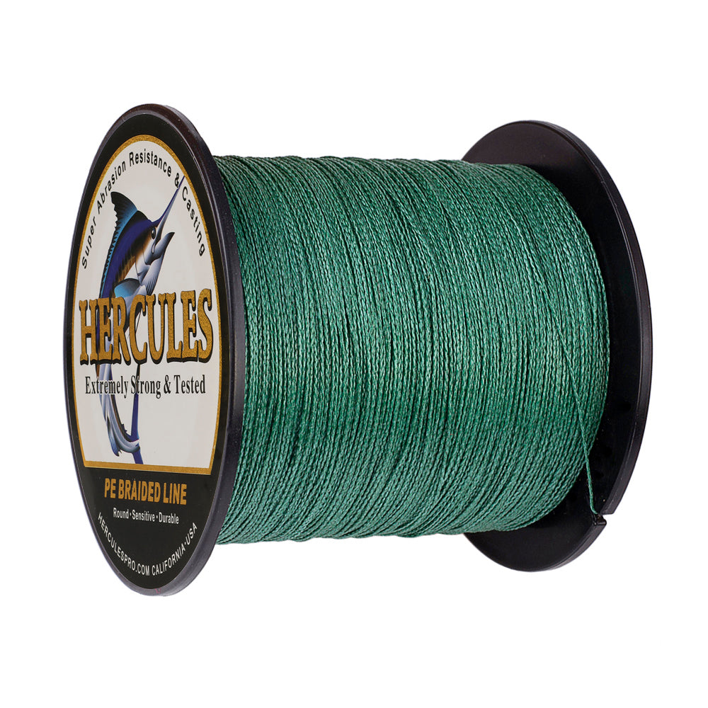 100M 109Yds Green 6lb-100lb HERCULES PE Braided Fishing Line 4 Strands