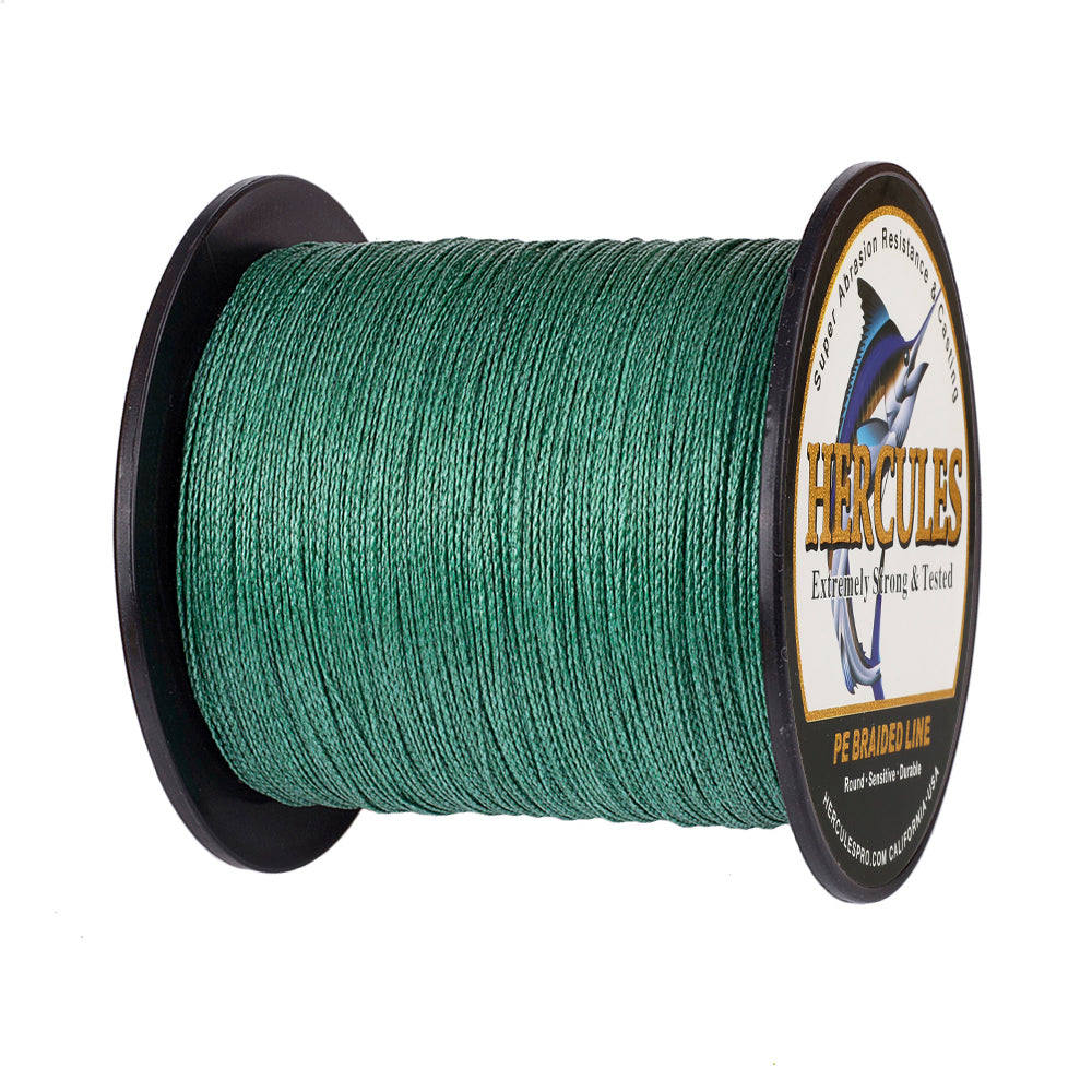 100M 109Yds Green 6lb-100lb HERCULES PE Braided Fishing Line 4 Strands