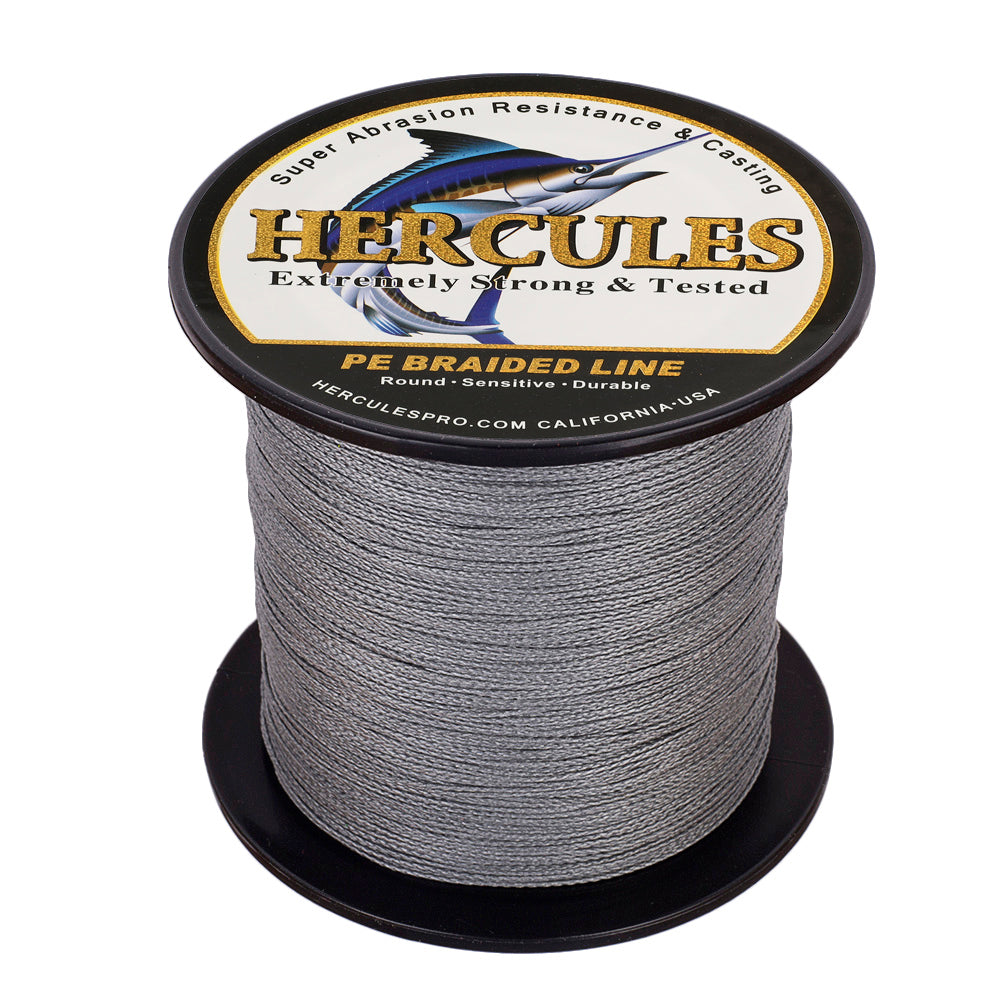 100M 109Yds Grey 6lb-100lb HERCULES PE Braided Fishing Line 4 Strands