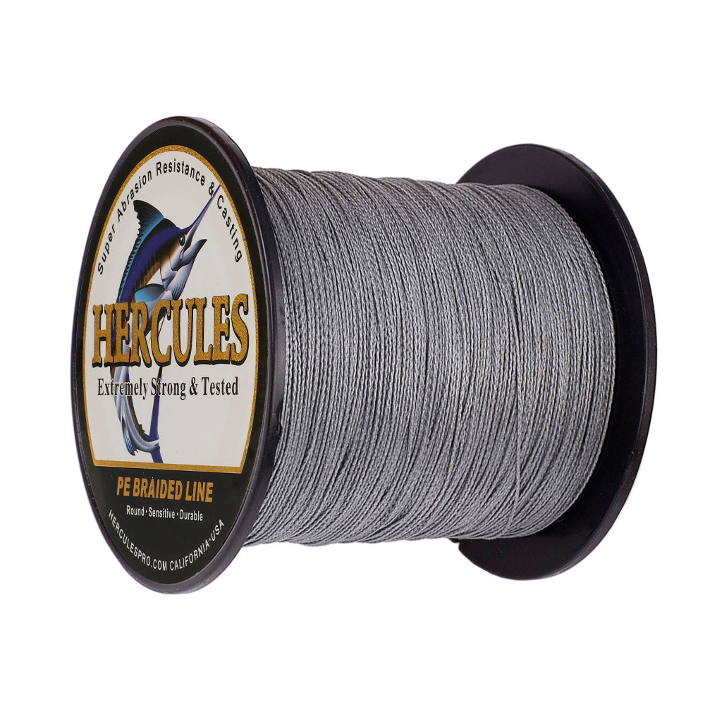 100M 109Yds Grey 6lb-100lb HERCULES PE Braided Fishing Line 4 Strands
