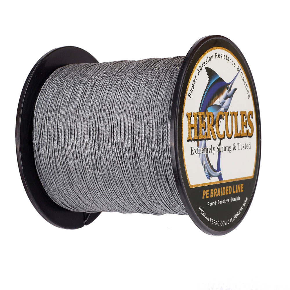 100M 109Yds Grey 6lb-100lb HERCULES PE Braided Fishing Line 4 Strands
