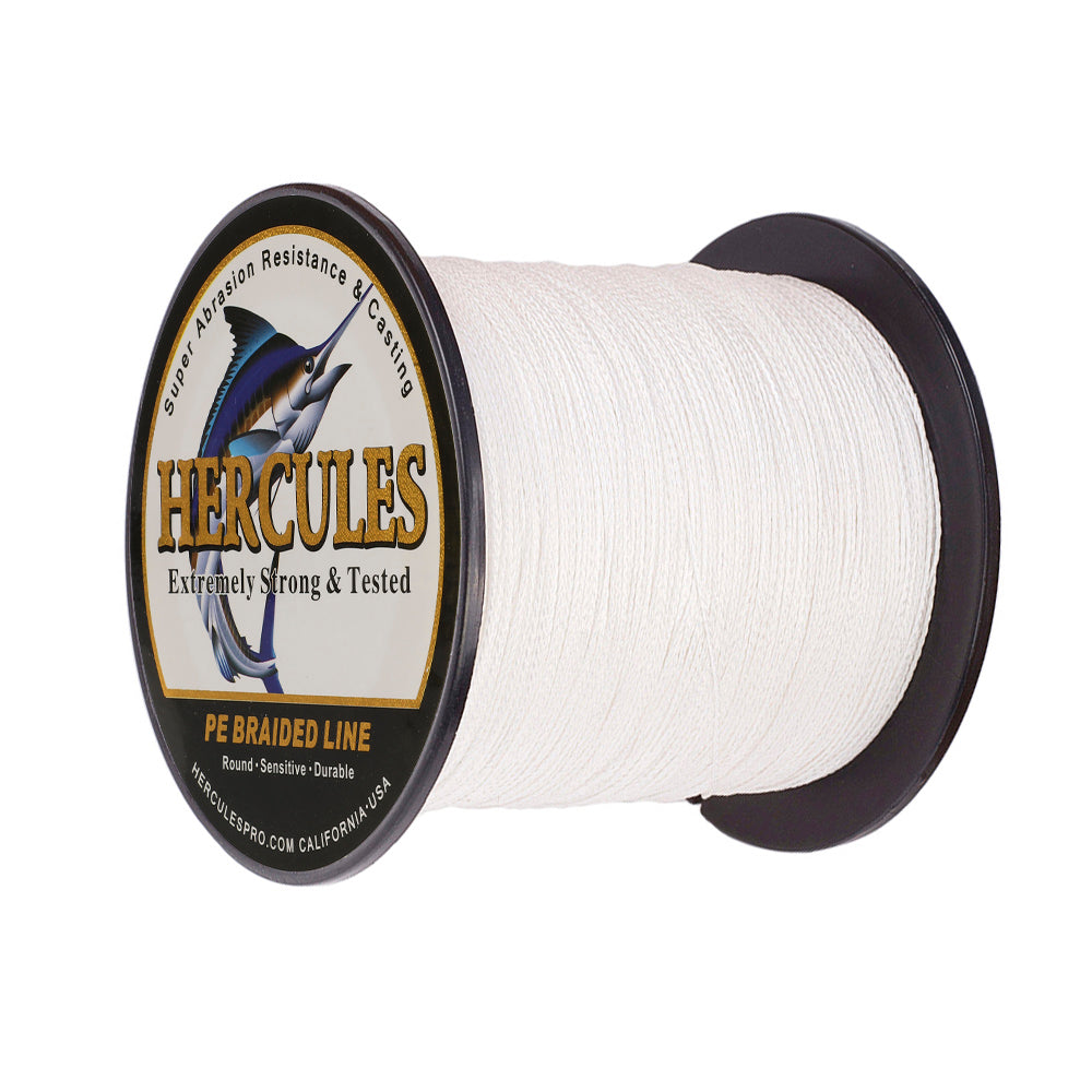 100M 109Yds White 6lb-100lb HERCULES PE Braided Fishing Line 4 Strands