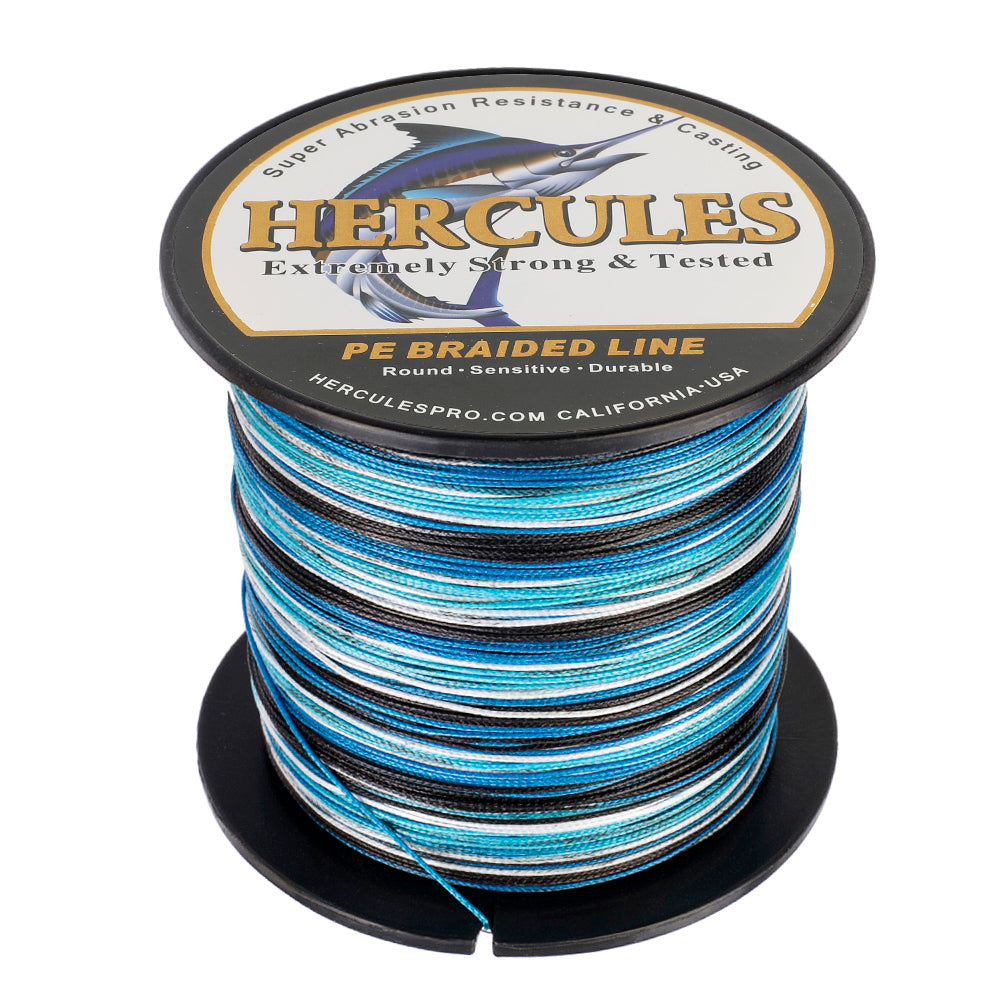 100M 109Yds Camo Blue 10lb-300lb HERCULES PE Braided Fishing Line 8 Strands