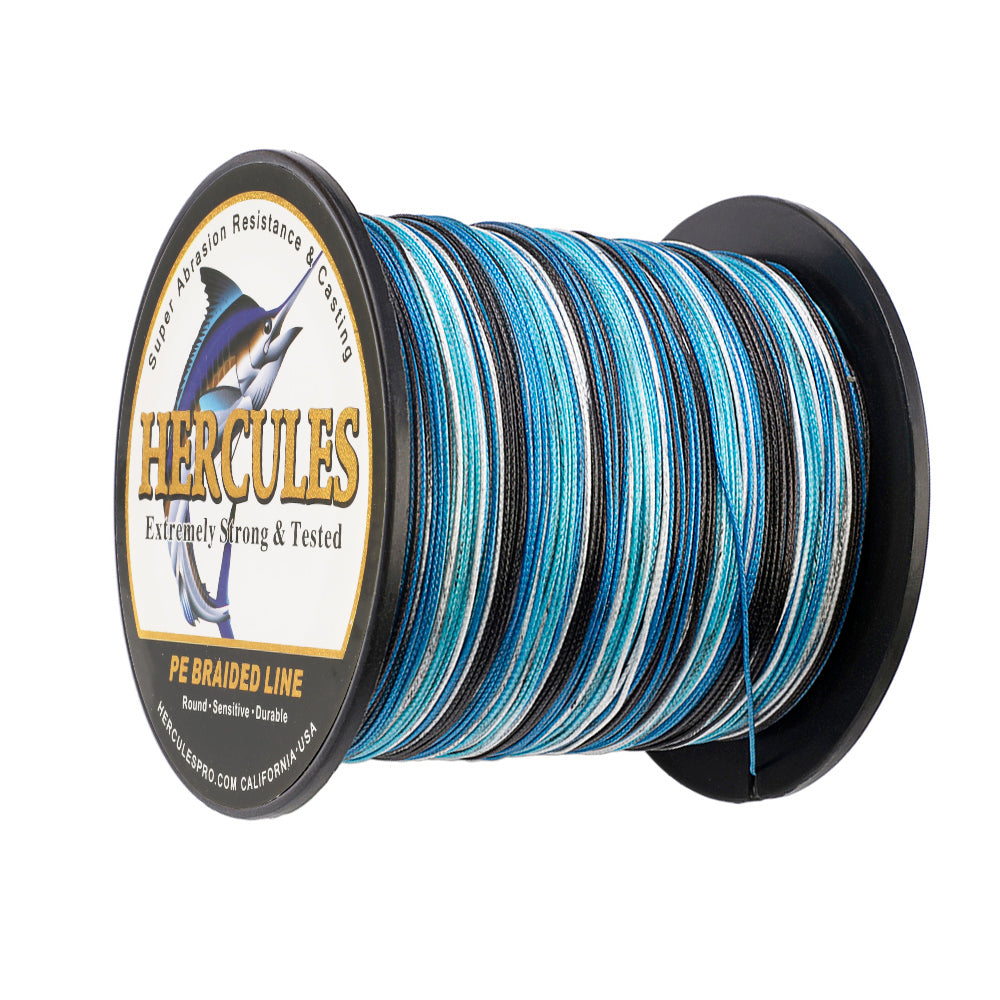 100M 109Yds Camo Blue 10lb-300lb HERCULES PE Braided Fishing Line 8 Strands