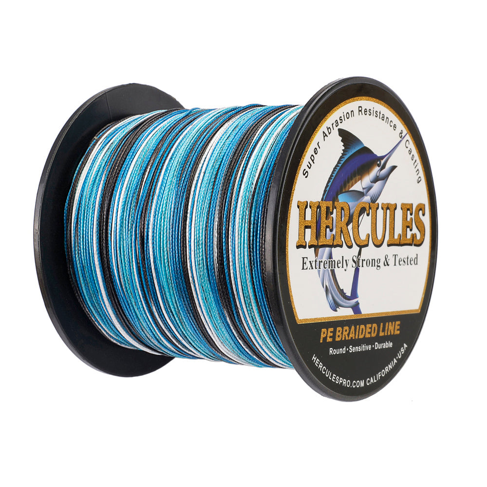 100M 109Yds Camo Blue 10lb-300lb HERCULES PE Braided Fishing Line 8 Strands