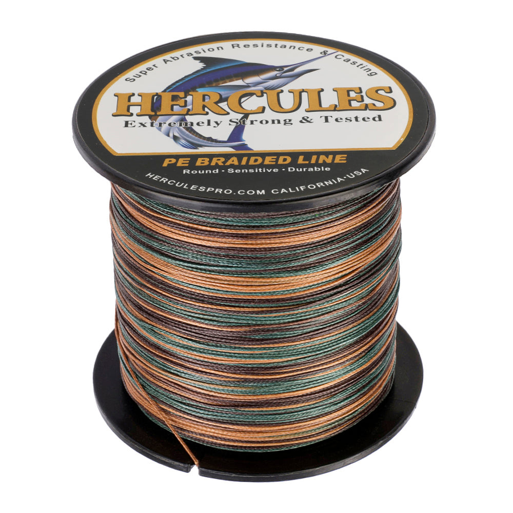 100M 109Yds Camouflage 10lb-300lb HERCULES PE Braided Fishing Line 8 Strands