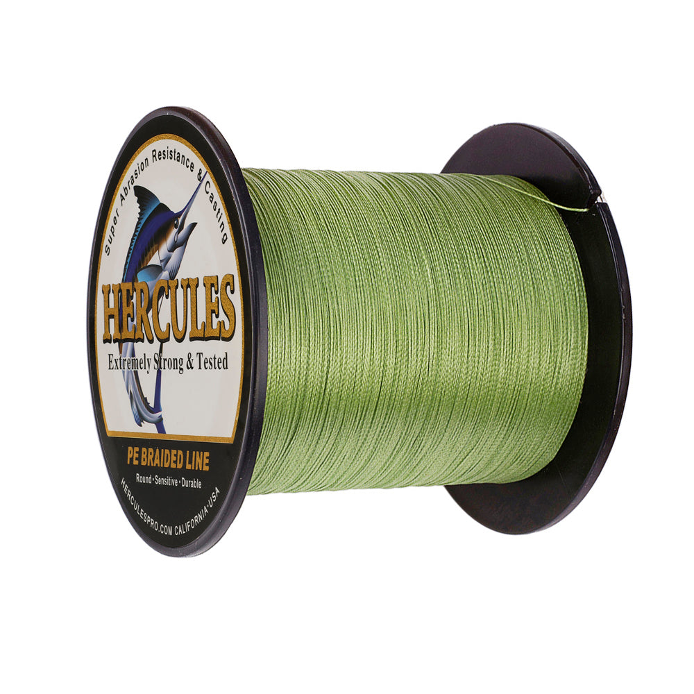 100M 109Yds Army Green 6lb-100lb HERCULES PE Braided Fishing Line 4 Strands
