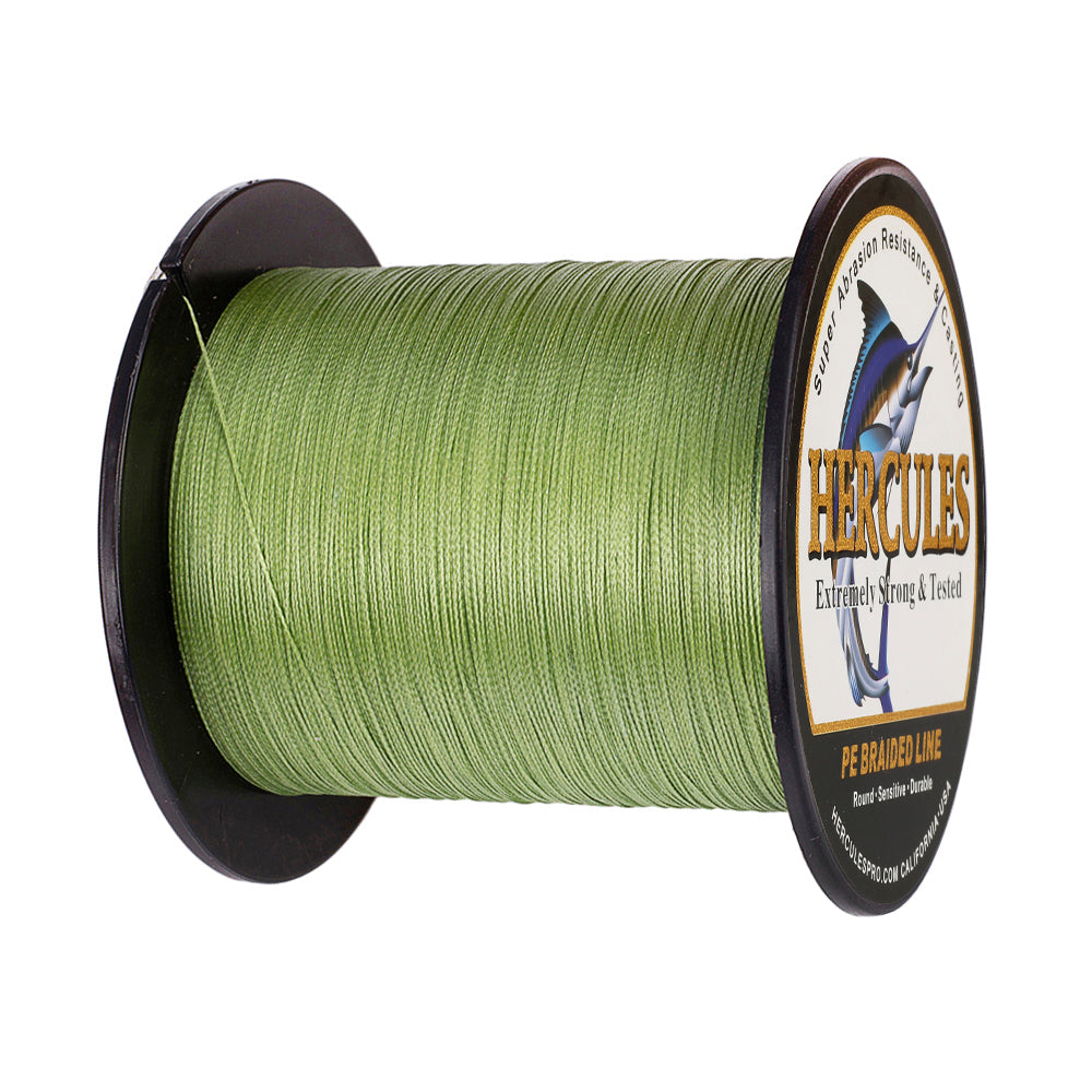 100M 109Yds Army Green 6lb-100lb HERCULES PE Braided Fishing Line 4 Strands