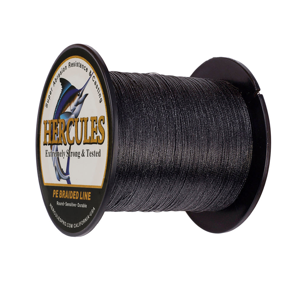 100M 109Yds Black 6lb-100lb HERCULES PE Braided Fishing Line 4 Strands