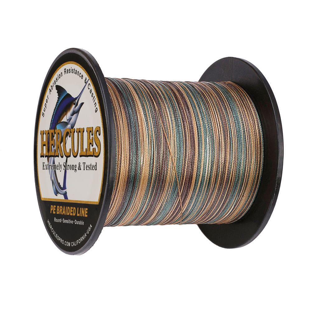 100M 109Yds Camouflage 6lb-100lb HERCULES PE Braided Fishing Line 4 Strands