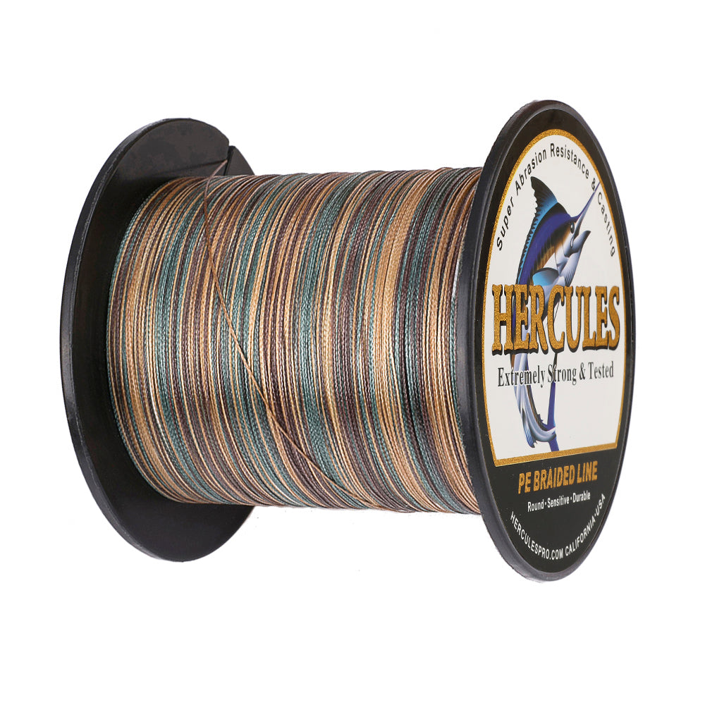 100M 109Yds Camouflage 6lb-100lb HERCULES PE Braided Fishing Line 4 Strands