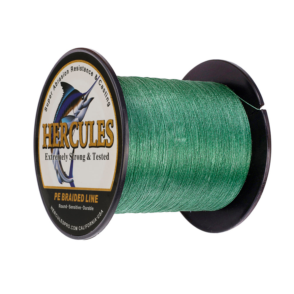 100M 109Yds Green 6lb-100lb HERCULES PE Braided Fishing Line 4 Strands