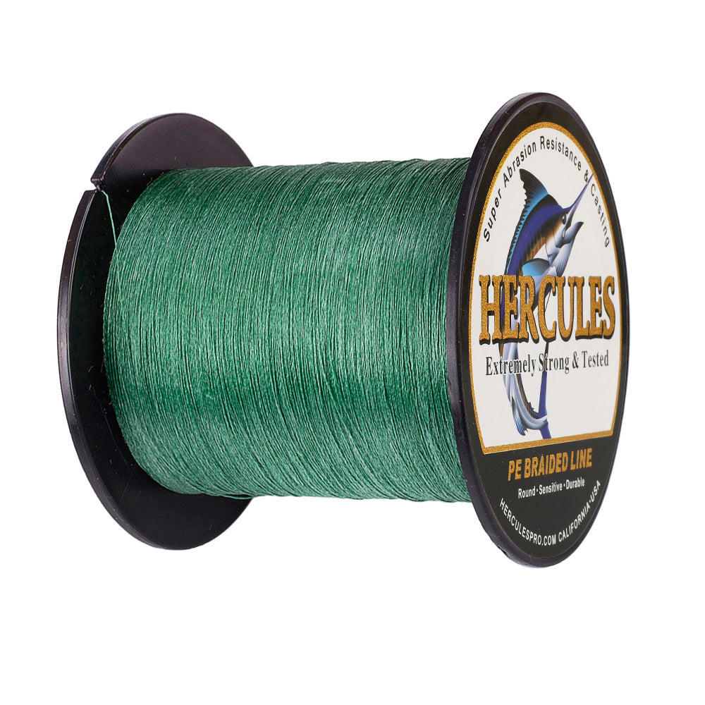 100M 109Yds Green 6lb-100lb HERCULES PE Braided Fishing Line 4 Strands
