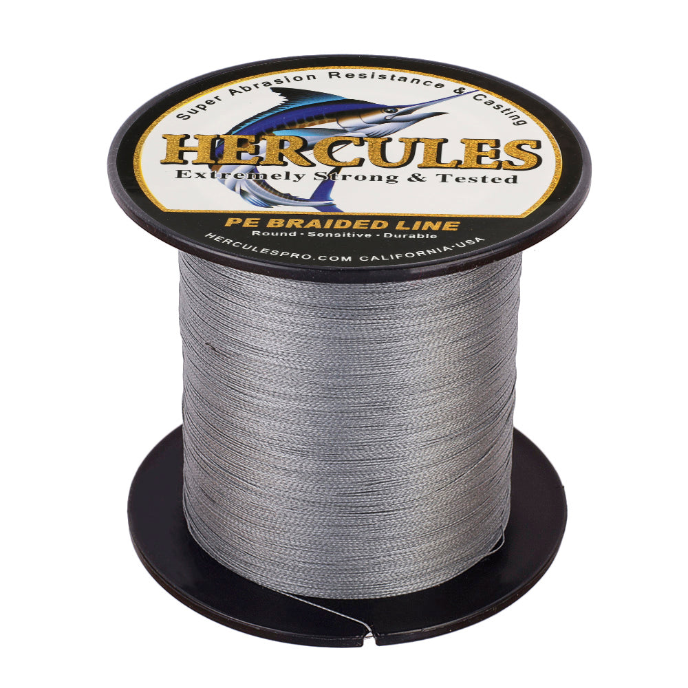 100M 109Yds Grey 6lb-100lb HERCULES PE Braided Fishing Line 4 Strands