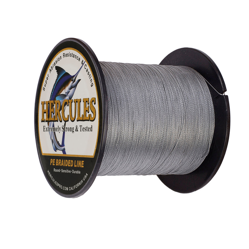100M 109Yds Grey 6lb-100lb HERCULES PE Braided Fishing Line 4 Strands