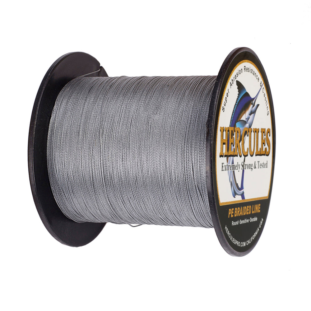 100M 109Yds Grey 6lb-100lb HERCULES PE Braided Fishing Line 4 Strands