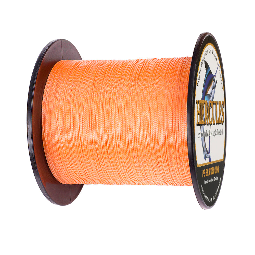 100M 109Yds Orange 6lb-100lb HERCULES PE Braided Fishing Line 4 Strands