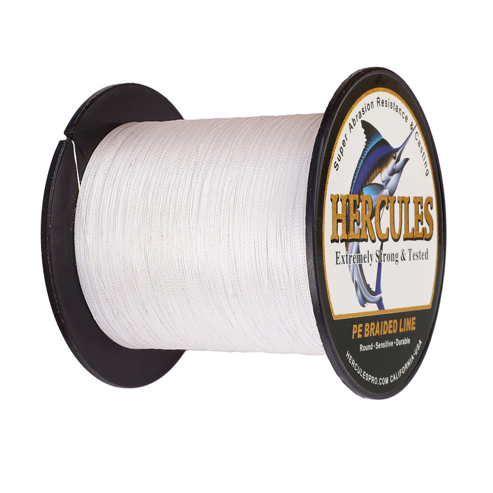 100M 109Yds White 6lb-100lb HERCULES PE Braided Fishing Line 4 Strands