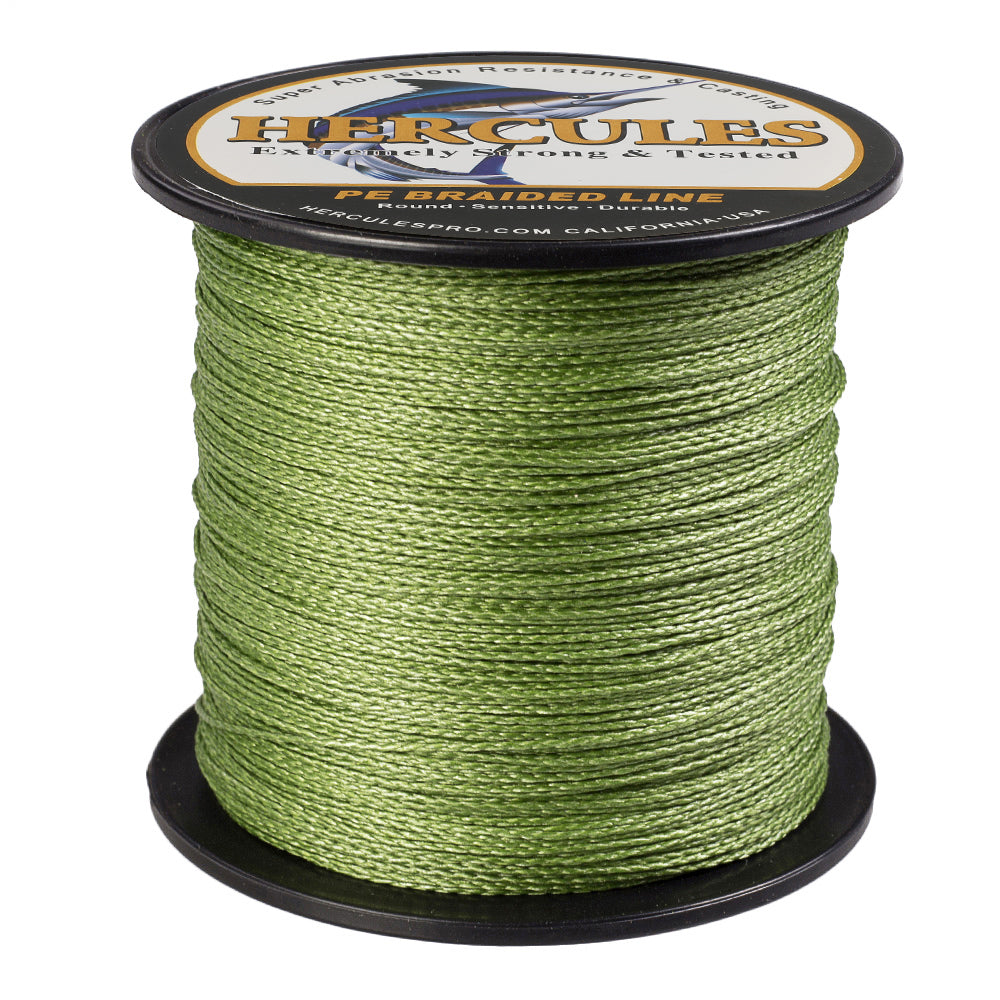 100M 109Yds Army Green 6lb-100lb HERCULES PE Braided Fishing Line 4 Strands