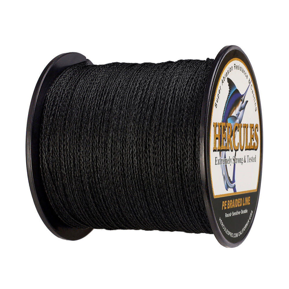 100M 109Yds Black 6lb-100lb HERCULES PE Braided Fishing Line 4 Strands