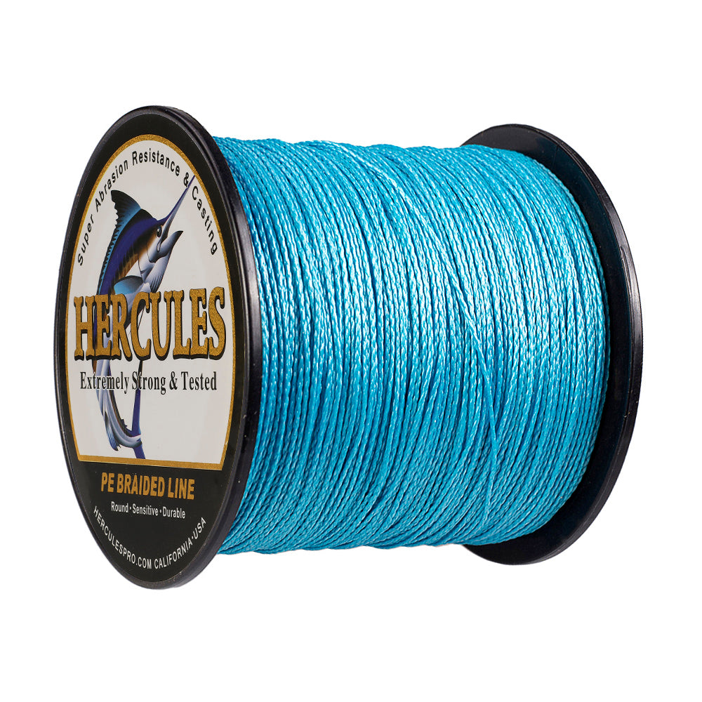100M 109Yds Blue 6lb-100lb HERCULES PE Braided Fishing Line 4 Strands