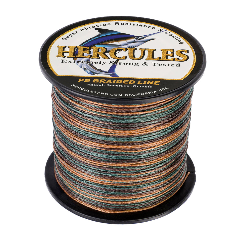 100M 109Yds Camouflage 6lb-100lb HERCULES PE Braided Fishing Line 4 Strands