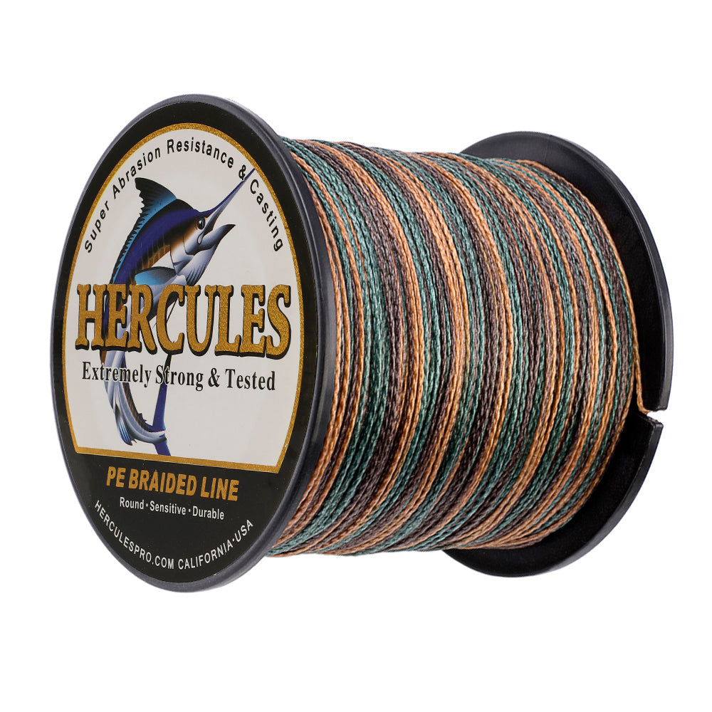 100M 109Yds Camouflage 6lb-100lb HERCULES PE Braided Fishing Line 4 Strands