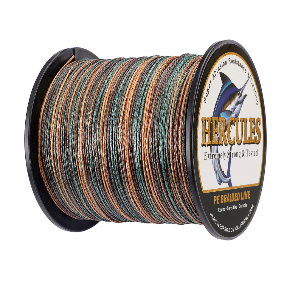 100M 109Yds Camouflage 6lb-100lb HERCULES PE Braided Fishing Line 4 Strands