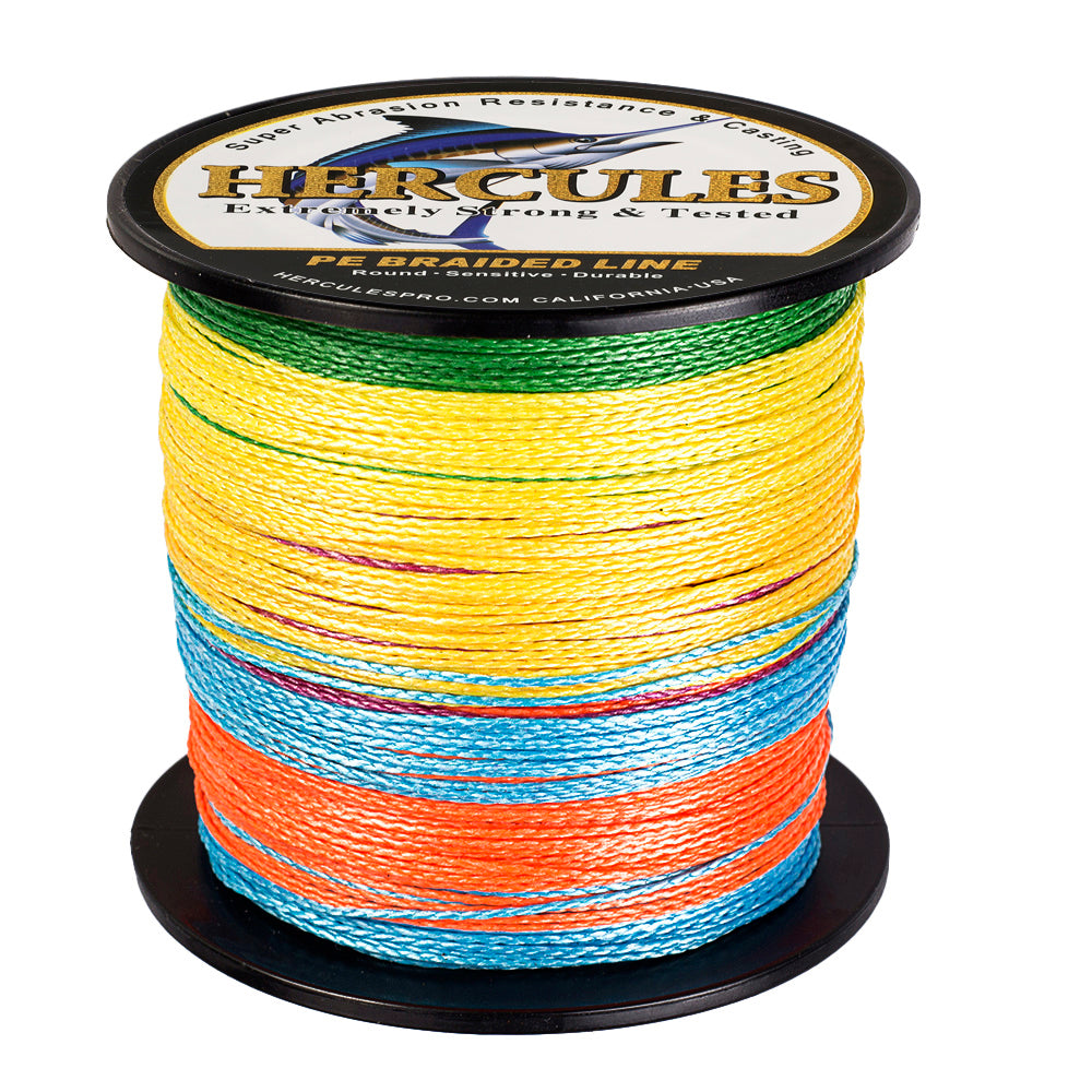 100M 109Yds Multicolor 6lb-100lb HERCULES PE Braided Fishing Line 4 Strands