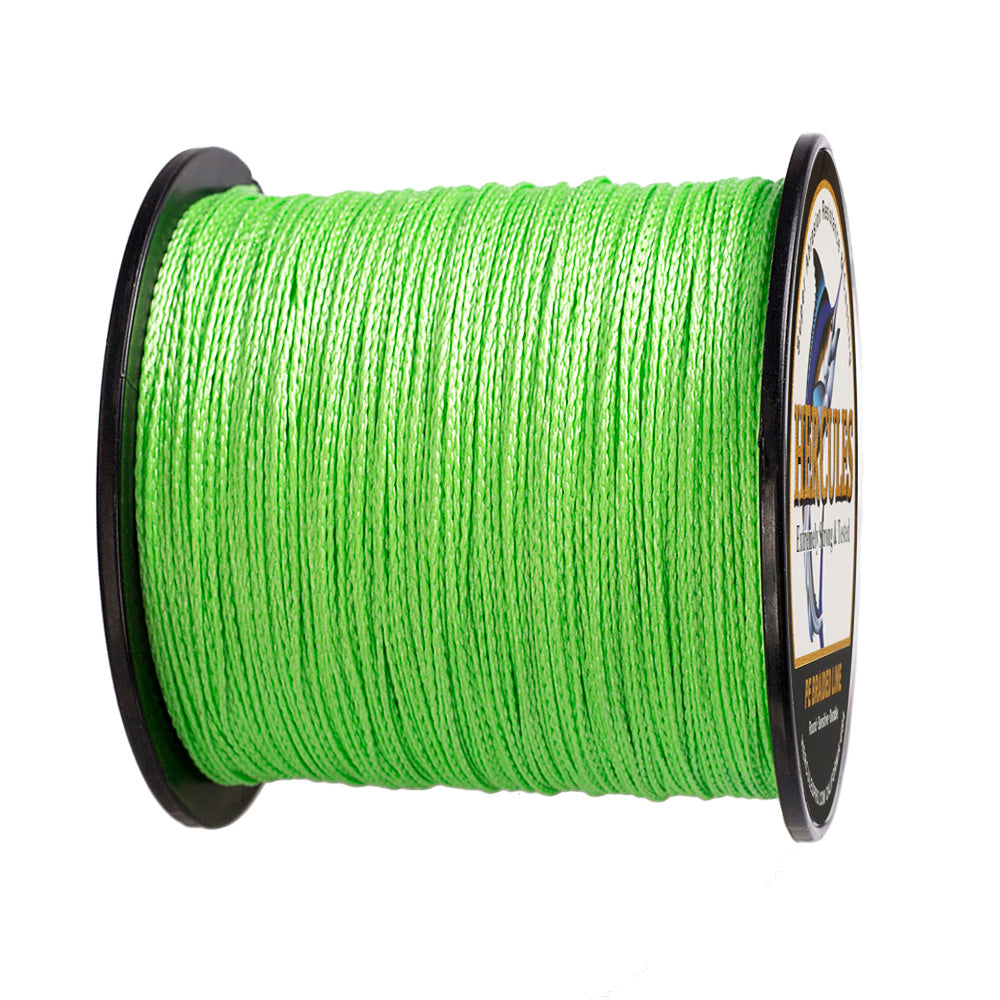 100M 109Yds Fluo Green 6lb-100lb HERCULES PE Braided Fishing Line 4 Strands