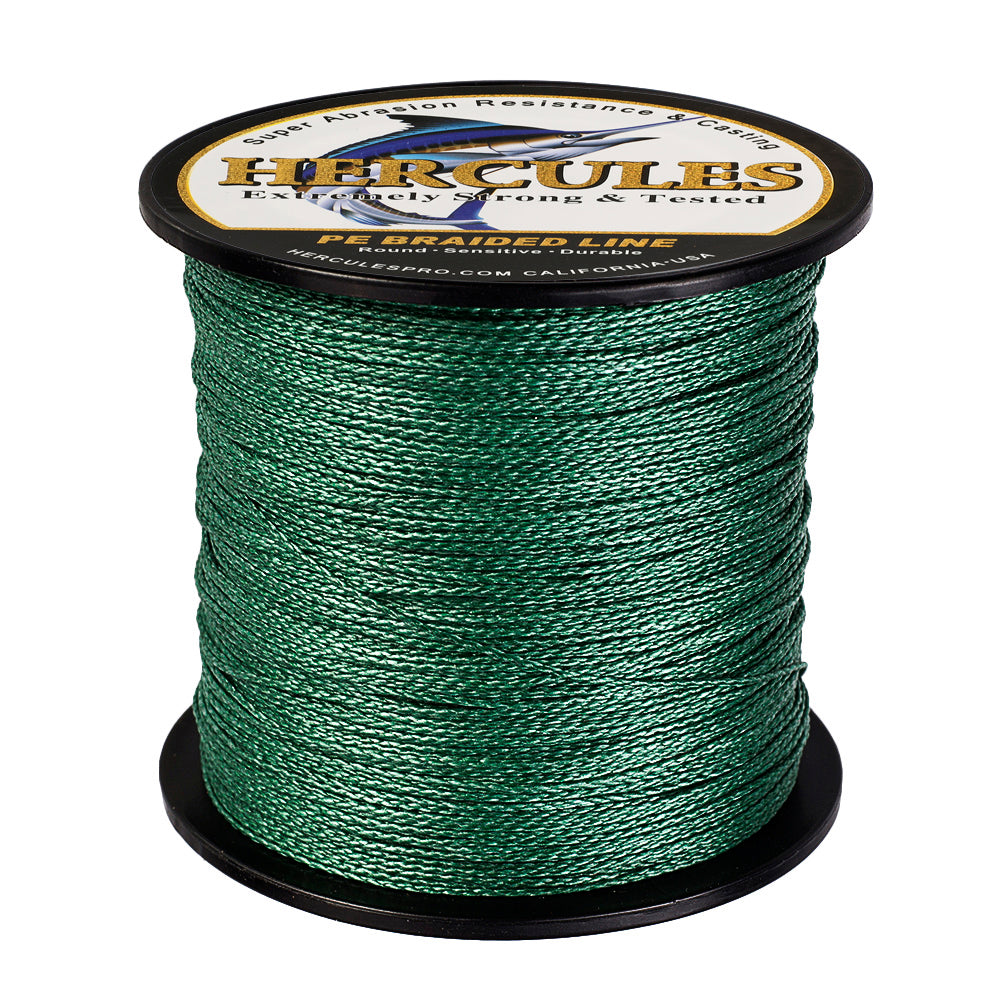 100M 109Yds Green 6lb-100lb HERCULES PE Braided Fishing Line 4 Strands