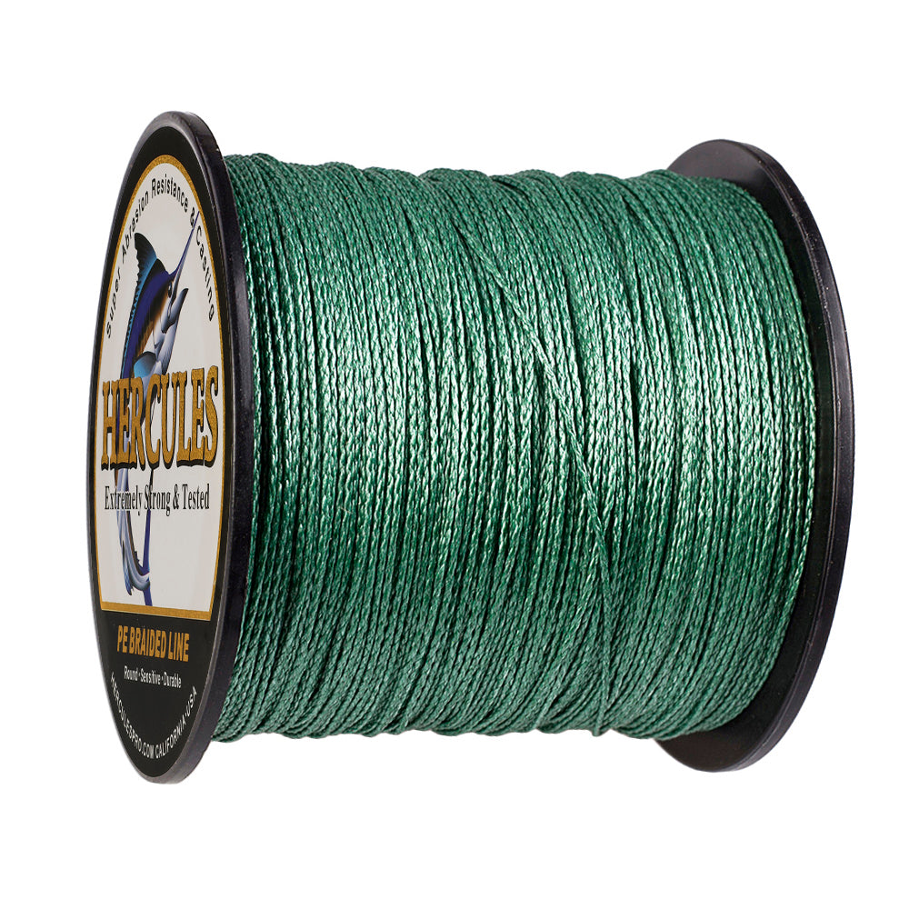 100M 109Yds Green 6lb-100lb HERCULES PE Braided Fishing Line 4 Strands