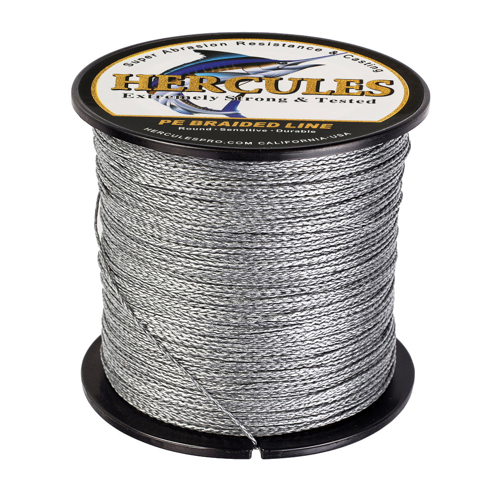 100M 109Yds Grey 6lb-100lb HERCULES PE Braided Fishing Line 4 Strands