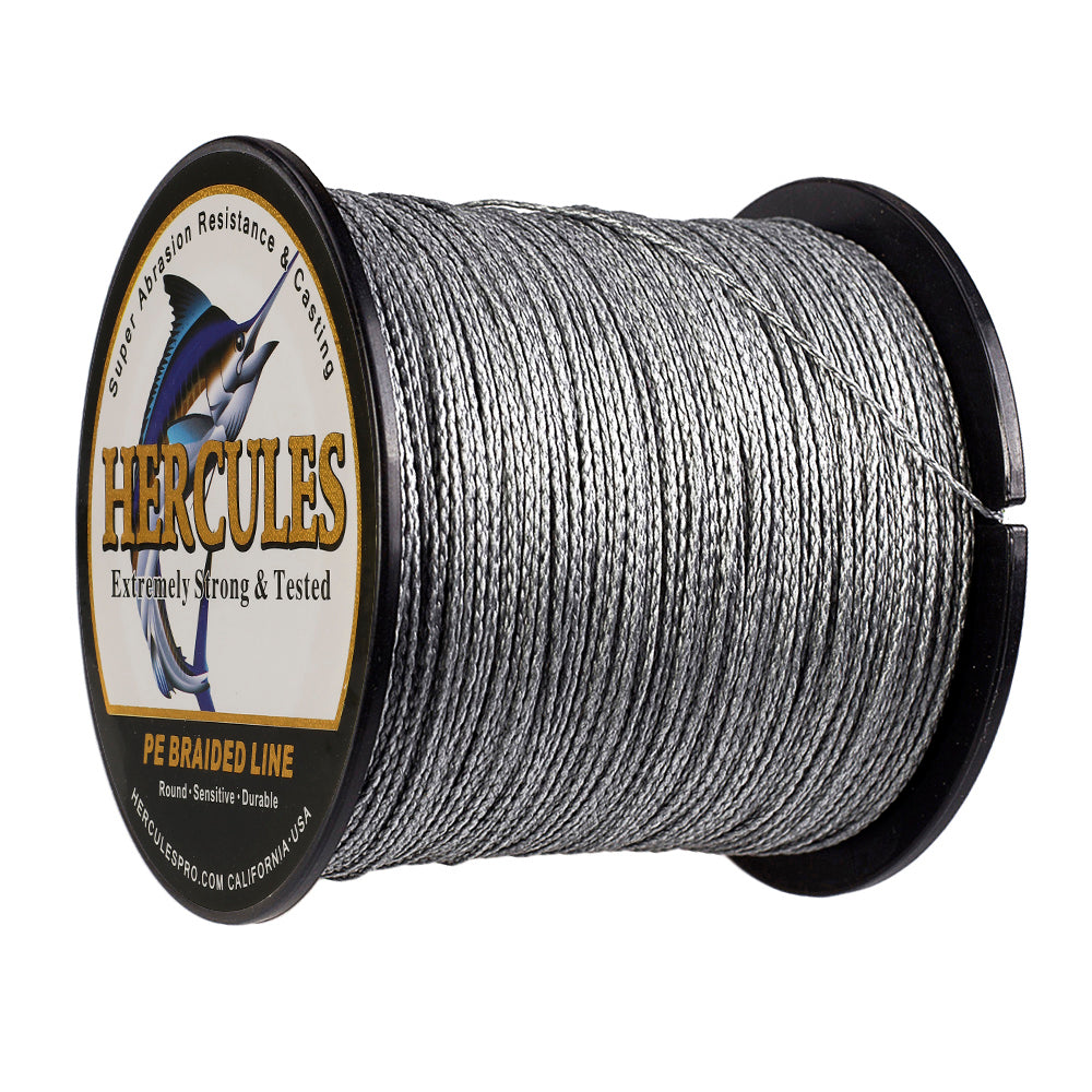 100M 109Yds Grey 6lb-100lb HERCULES PE Braided Fishing Line 4 Strands