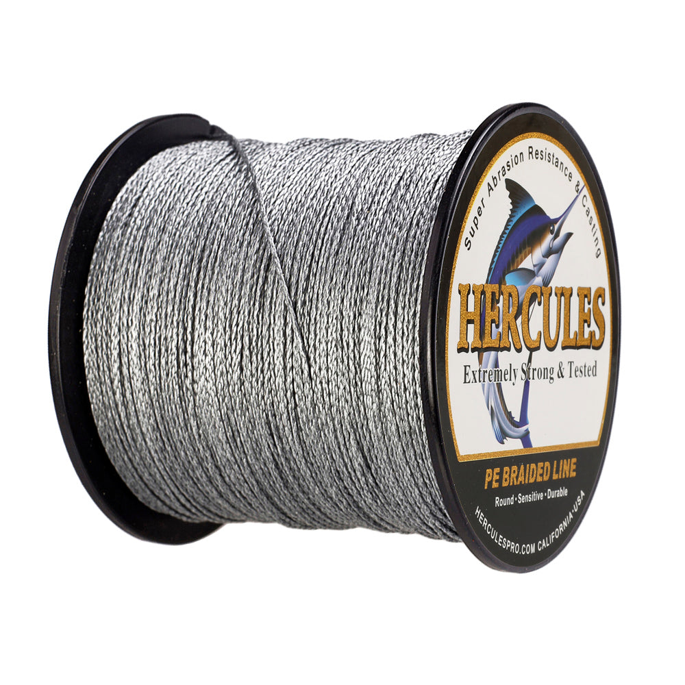 100M 109Yds Grey 6lb-100lb HERCULES PE Braided Fishing Line 4 Strands