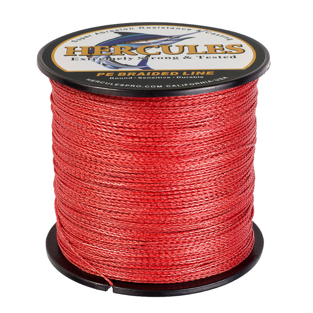 100M 109Yds Red 6lb-100lb HERCULES PE Braided Fishing Line 4 Strands