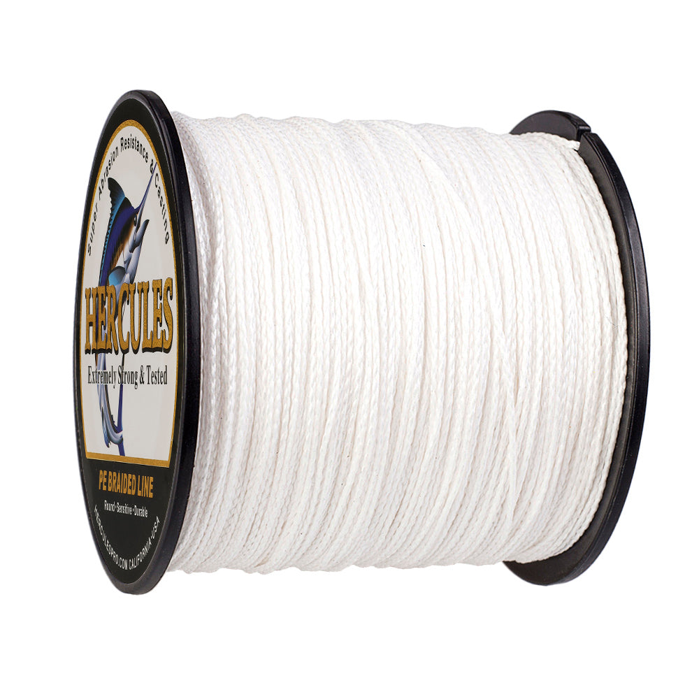 100M 109Yds White 6lb-100lb HERCULES PE Braided Fishing Line 4 Strands