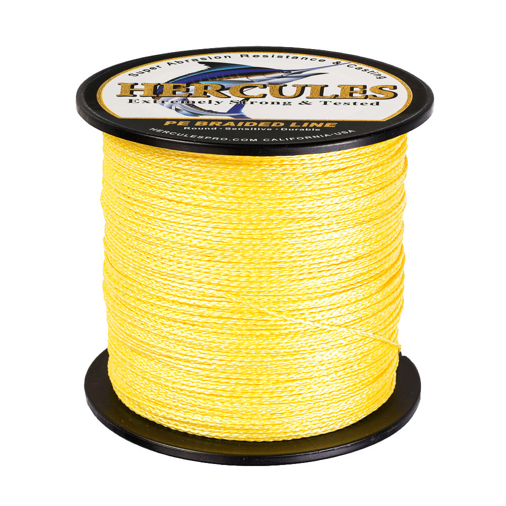 100M 109Yds Yellow 6lb-100lb HERCULES PE Braided Fishing Line 4 Strands
