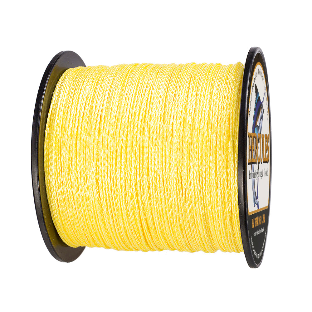 100M 109Yds Yellow 6lb-100lb HERCULES PE Braided Fishing Line 4 Strands